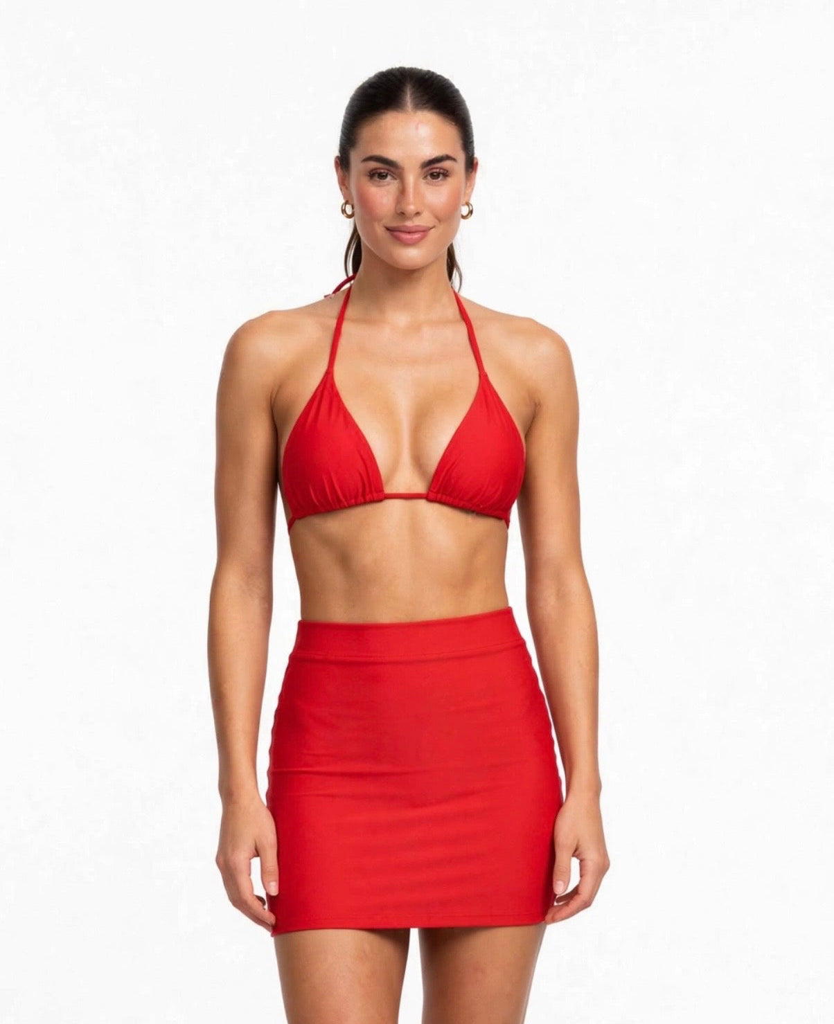 Top Basic + Falda Miami Rojo