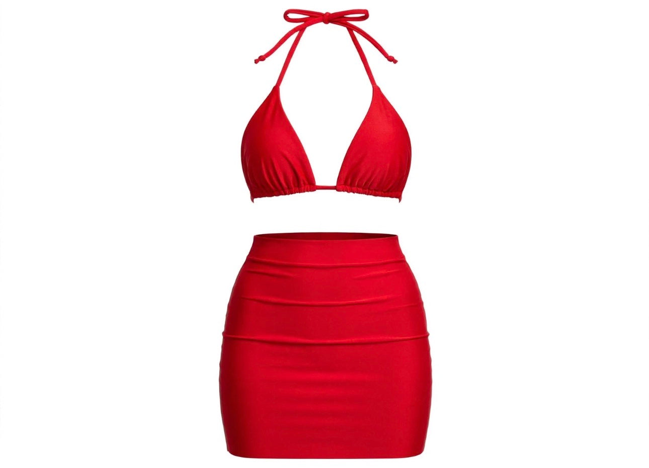 Top Basic + Falda Miami Rojo